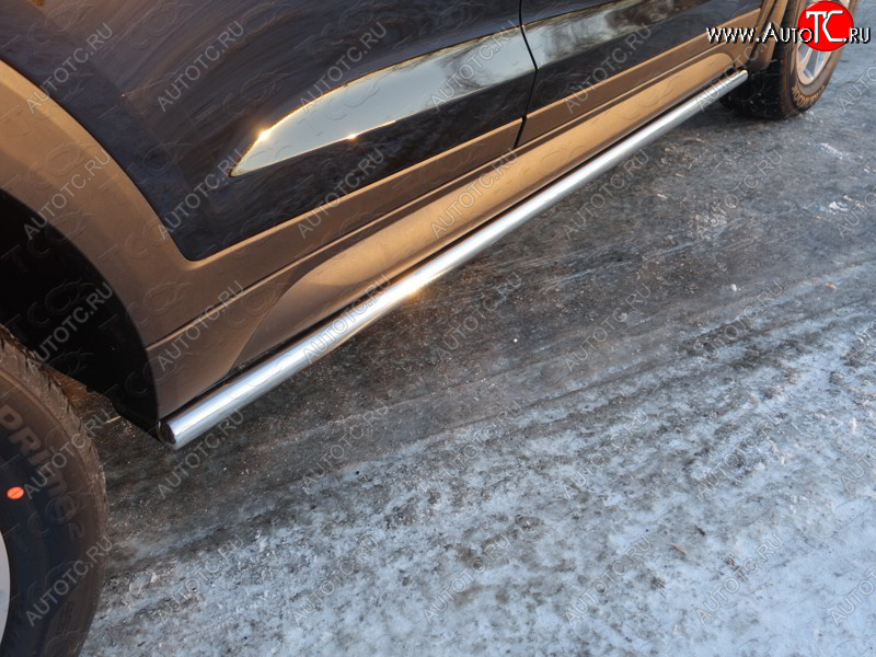 18 999 р. Защита порогов труба d50,8 мм ТСС Тюнинг  Hyundai Tucson  3 TL (2015-2018) (серые)  с доставкой в г. Калуга