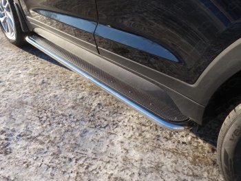 39 799 р. Пороги с площадкой 42,4 мм ТСС Тюнинг  Hyundai Tucson  3 TL (2018-2021) (нержавейка)  с доставкой в г. Калуга. Увеличить фотографию 1