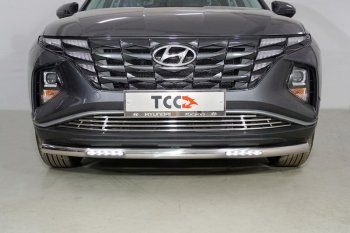 37 999 р. Защита переднего бампера нижняя с ДХО 60,3 мм ТСС Тюнинг Hyundai Tucson 4 NX4 (2020-2022) (нержавейка)  с доставкой в г. Калуга. Увеличить фотографию 1