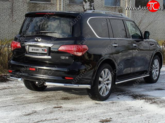 29 999 р. Защита задняя (уголки, нержавейка 76,1 мм) ТСС Тюнинг  INFINITI QX56 (2010-2013)  с доставкой в г. Калуга