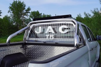Защита кузова и заднего стекла (только для кузова) d 76,1 мм светодиодной фарой ТСС Тюнинг JAC (Джак) T6 (т) (2018-2024) пикап
