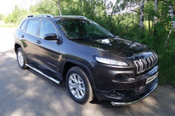 14 999 р. Защита переднего бампера нижняя d42,4 мм ТСС Тюнинг  Jeep Cherokee  KL (2014-2017) (нержавейка)  с доставкой в г. Калуга. Увеличить фотографию 1