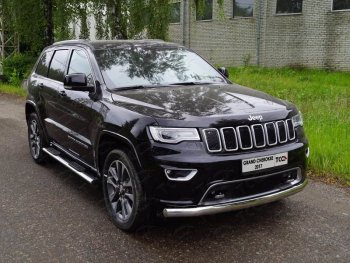 Защита переднего бампера овальная длинная 75х42 мм ТСС тюнинг Jeep Grand Cherokee WK2 2-ой рестайлинг (2018-2024)  (нержавейка)