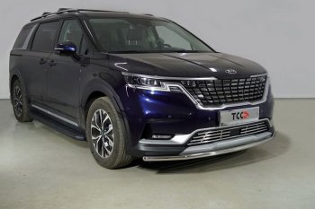 20 499 р. Защита переднего бампера нижняя d42,4 мм ТСС Тюнинг  KIA Carnival  KA4 (2020-2023) (нержавейка)  с доставкой в г. Калуга. Увеличить фотографию 1