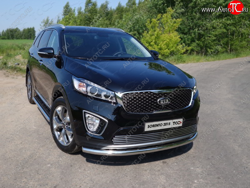 17 999 р. Защита переднего бампера нижняя d60,3 мм ТСС Тюнинг  KIA Sorento  UM/Prime (2014-2018) (нержавейка)  с доставкой в г. Калуга