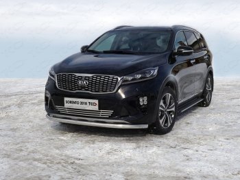 17 999 р. Защита переднего бампера нижняя d60,3 мм ТСС Тюнинг  KIA Sorento  UM/Prime (2018-2020) (нержавейка)  с доставкой в г. Калуга. Увеличить фотографию 1