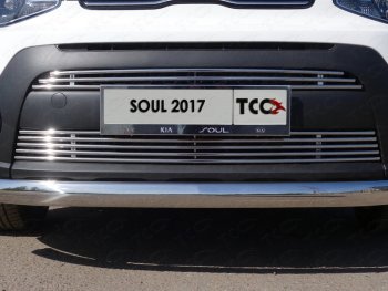 Нижняя декоративная вставка в бампер ТСС Тюнинг KIA (КИА) Soul (Сол)  PS (2017-2019) PS рестайлинг ()