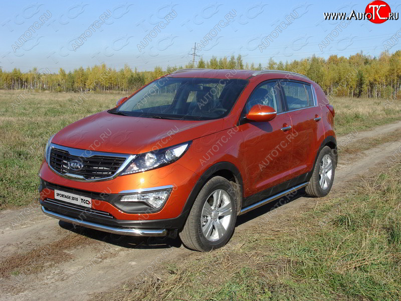 17 649 р. Защита переднего бампера нижняя d60,3 мм ТСС Тюнинг KIA Sportage 3 SL дорестайлинг (2010-2014) (нержавейка)  с доставкой в г. Калуга