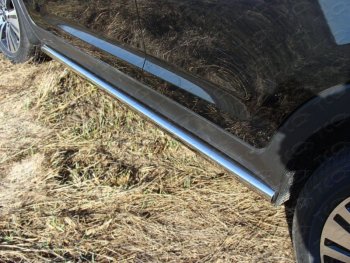 19 999 р. Защита порогов труба d60,3 мм ТСС Тюнинг KIA Sportage 3 SL рестайлинг (2014-2016) (серые)  с доставкой в г. Калуга. Увеличить фотографию 1