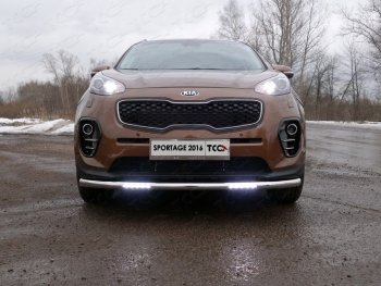 37 649 р. Защита переднего бампера нижняя с ДХО 60,3 мм ТСС Тюнинг  KIA Sportage  4 QL (2016-2018) (нержавейка)  с доставкой в г. Калуга. Увеличить фотографию 1