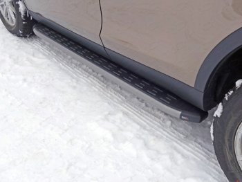 21 349 р. Пороги алюминиевые с пластиковой накладкой ТСС Тюнинг  Land Rover Discovery Sport  L550 (2014-2019) (карбон серые)  с доставкой в г. Калуга. Увеличить фотографию 1