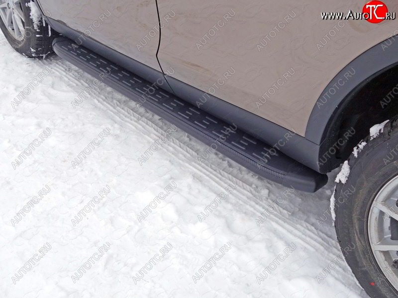 21 349 р. Пороги алюминиевые с пластиковой накладкой ТСС Тюнинг  Land Rover Discovery Sport  L550 (2014-2019) (карбон черные)  с доставкой в г. Калуга