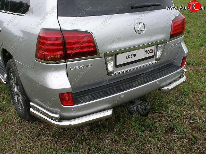26 699 р. Защита задняя (уголки, нержавейка 76,1*42,4 мм) кроме F-Sport ТСС Тюнинг  Lexus LX  570 (2007-2012)  с доставкой в г. Калуга