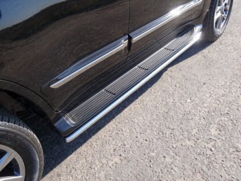 17 999 р. Защита порогов алюминий 42,4 мм, ТСС Тюнинг  Lexus LX  570 (2012-2015)  с доставкой в г. Калуга. Увеличить фотографию 1