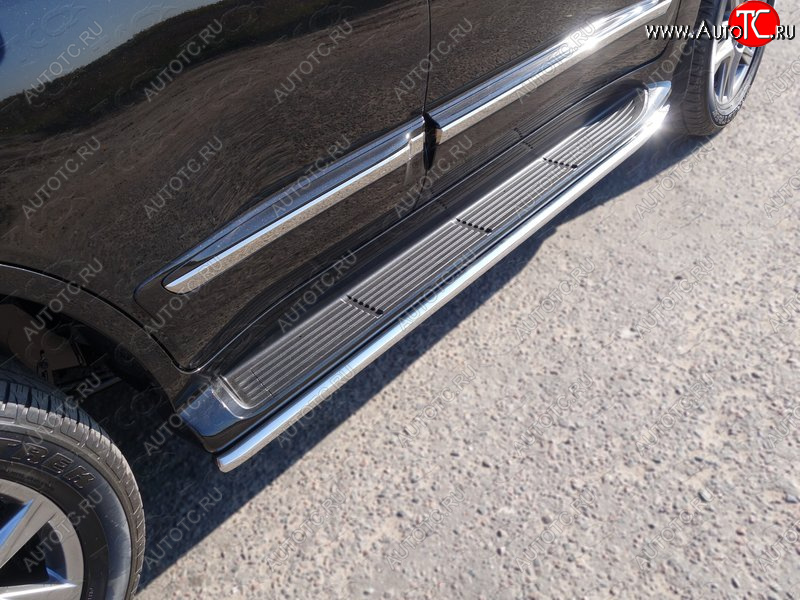 17 999 р. Защита порогов алюминий 42,4 мм, ТСС Тюнинг  Lexus LX  570 (2012-2015)  с доставкой в г. Калуга