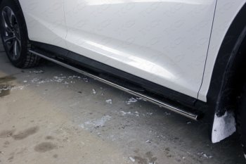 34 749 р. Пороги овальные с накладкой 75х42 мм кроме F-Sport ТСС Тюнинг Lexus RX 450H AL10  дорестайлинг (2009-2012) (серые)  с доставкой в г. Калуга. Увеличить фотографию 1
