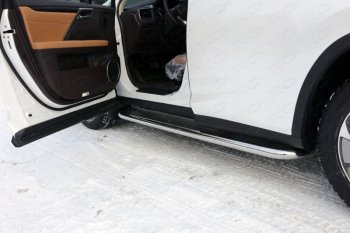 46 999 р. Пороги с площадкой 60,3 мм кроме F-Sport ТСС Тюнинг  Lexus RX ( 300,  350,  450H,  200T) (1995-2019) (нержавейка)  с доставкой в г. Калуга. Увеличить фотографию 1