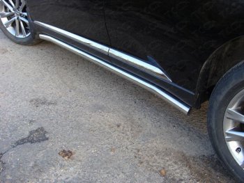 25 999 р. Защита порогов труба d60,3 мм ТСС Тюнинг  Lexus RX  350 (2012-2015) (серые)  с доставкой в г. Калуга. Увеличить фотографию 1