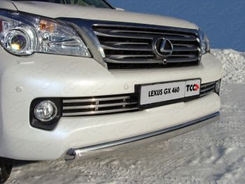 24 099 р.  Защита переднего бампера нижняя 75*42 мм ТСС Тюнинг  Lexus GX  460 (2009-2013) (нержавейка)  с доставкой в г. Калуга. Увеличить фотографию 1
