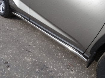 21 999 р. Защита порогов труба d60,3 мм ТСС Тюнинг  Lexus NX  300h (2014-2017) (серые)  с доставкой в г. Калуга. Увеличить фотографию 1
