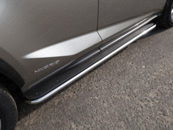 37 949 р. Пороги с площадкой 42,4 мм ТСС Тюнинг  Lexus NX  200 (2014-2017) (нержавейка)  с доставкой в г. Калуга. Увеличить фотографию 1