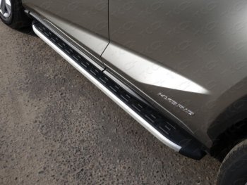 Пороги алюминиевые с пластиковой накладкой кроме F-Sport ТСС Тюнинг Lexus (Лексус) NX (НХ)  200 (2014-2017) 200 Z10 дорестайлинг