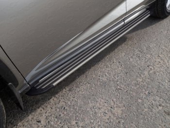 19 999 р. Пороги алюминиевые Slim Line кроме F-Sport, ТСС Тюнинг  Lexus NX  200 (2017-2021) (Silver)  с доставкой в г. Калуга. Увеличить фотографию 1