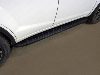 Пороги алюминиевые с пластиковой накладкой ТСС Тюнинг Lifan X60 2-ой рестайлинг (2016-2024)  (карбон черные)