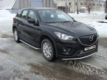 14 999 р. Защита переднего бампера нижняя d42,4 мм ТСС Тюнинг  Mazda CX-5  KE (2011-2014) (нержавейка)  с доставкой в г. Калуга. Увеличить фотографию 1