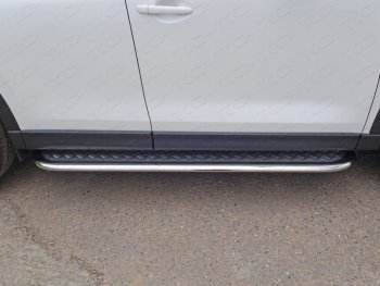 37 999 р. Пороги с площадкой 75х42 мм ТСС Тюнинг  Mazda CX-5  KE (2011-2014) (серые)  с доставкой в г. Калуга. Увеличить фотографию 1