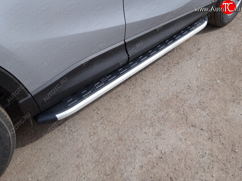 19 999 р. Пороги алюминиевые с пластиковой накладкой ТСС Тюнинг  Mazda CX-5  KE (2015-2017) (серые)  с доставкой в г. Калуга