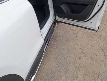 36 949 р. Пороги овальные гнутые с накладкой 75х42 мм  Mazda CX-5  KF (2016-2024) (серые)  с доставкой в г. Калуга. Увеличить фотографию 1