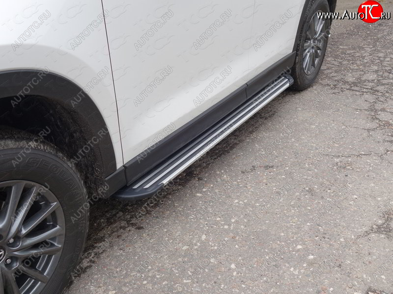 19 999 р. Пороги алюминиевые Slim Line ТСС Тюнинг  Mazda CX-5  KF (2016-2024) (Silver)  с доставкой в г. Калуга