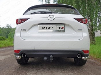 6 999 р. Защита заднего бампера (уголки, d60,3 мм) TCC  Mazda CX-5  KF (2016-2024)  с доставкой в г. Калуга. Увеличить фотографию 1