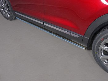 36 949 р. Пороги овальные с проступью 75х42 мм ТСС Тюнинг  Mazda CX-9  TC (2015-2024) (серые)  с доставкой в г. Калуга. Увеличить фотографию 1