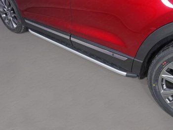 19 999 р. Пороги алюминиевые с пластиковой накладкой ТСС Тюнинг  Mazda CX-9  TB (2007-2009) (серые)  с доставкой в г. Калуга. Увеличить фотографию 1