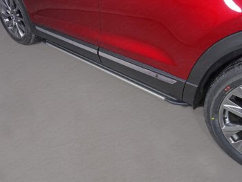 Пороги алюминиевые Slim Line ТСС Тюнинг Mazda (Мазда) CX-9 (ЦХ-9)  TC (2015-2024) TC дорестайлинг