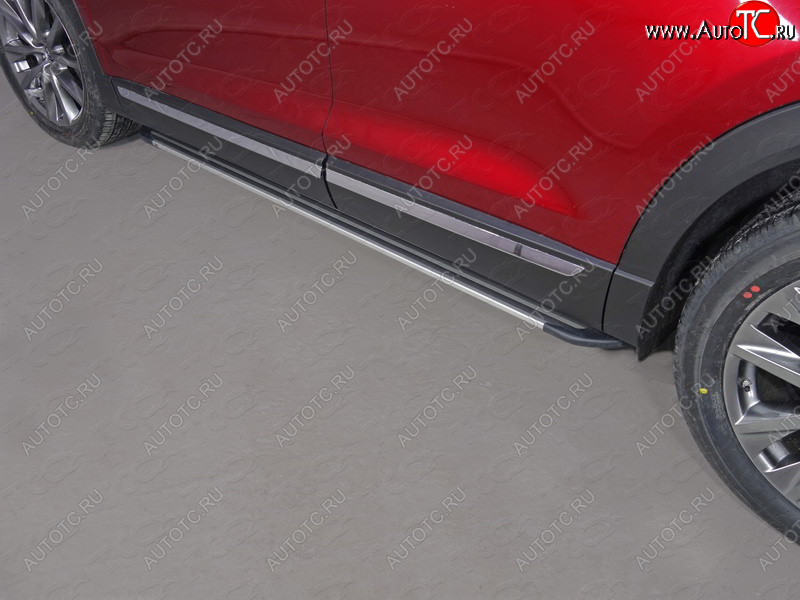 19 999 р. Пороги алюминиевые Slim Line ТСС Тюнинг  Mazda CX-9  TC (2015-2024) (Silver)  с доставкой в г. Калуга