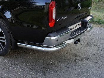 Защита задняя (уголки, нержавейка 76,1 мм) ТСС Тюнинг Mercedes-Benz X class W470 (2017-2020)