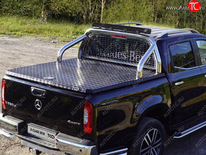 120 299 р. Защита кузова и заднего стекла (для крышки) со светодиодной фарой d 76,1 мм ТСС Тюнинг  Mercedes-Benz X class  W470 (2017-2020) (нержавейка)  с доставкой в г. Калуга