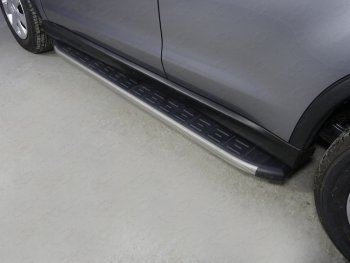 21 349 р. Пороги алюминиевые с пластиковой накладкой, ТСС Тюнинг  Mitsubishi ASX (2017-2020) (карбон)  с доставкой в г. Калуга. Увеличить фотографию 1