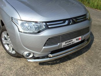 22 599 р. Защита переднего бампера нижняя 60,3*50,8 мм ТСС Тюнинг  Mitsubishi Outlander  GF (2012-2014) (нержавейка)  с доставкой в г. Калуга. Увеличить фотографию 1