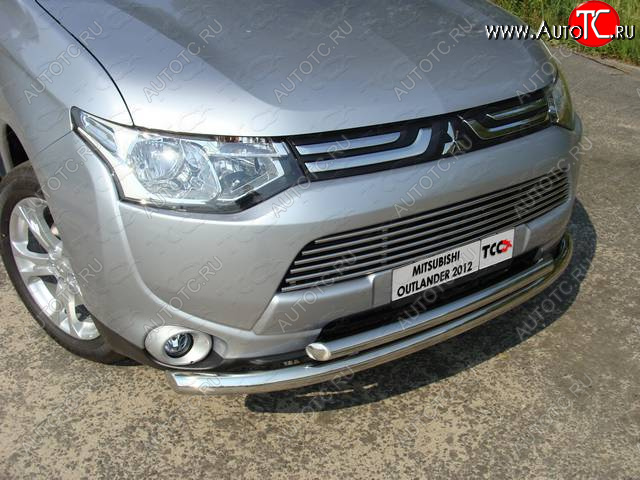 22 599 р. Защита переднего бампера нижняя 60,3*50,8 мм ТСС Тюнинг  Mitsubishi Outlander  GF (2012-2014) (нержавейка)  с доставкой в г. Калуга