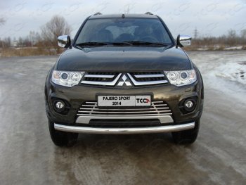 Декоративная вставка переднего бампера ТСС Тюнинг Mitsubishi (Митсубиси) Pajero Sport (Паджеро)  PB (2013-2017) PB рестайлинг ()