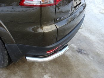 Защита задняя (уголки, нержавейка 76,1 мм) ТСС Тюнинг Mitsubishi Pajero Sport 3 PB рестайлинг (2013-2017)