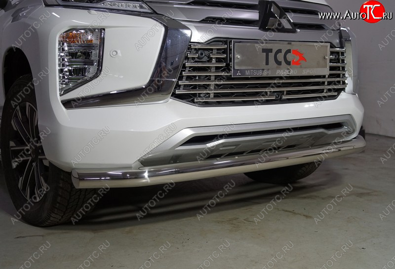22 599 р. Защита переднего бампера нижняя d76,1 мм ТСС Тюнинг  Mitsubishi Pajero Sport  3 QF (2019-2022) (нержавейка)  с доставкой в г. Калуга