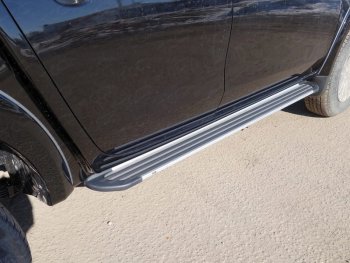 19 999 р. Пороги алюминиевые, ТСС Тюнинг  Mitsubishi L200  4 (2013-2016) (Slim Line Silver)  с доставкой в г. Калуга. Увеличить фотографию 1