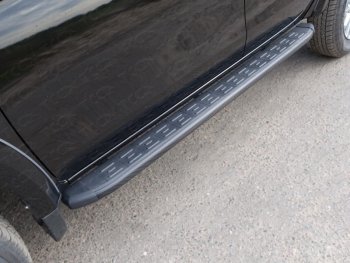 Пороги алюминиевые с пластиковой накладкой ТСС Тюнинг Mitsubishi (Митсубиси) L200 (л)  5 KK,KL (2015-2019) 5 KK,KL дорестайлинг