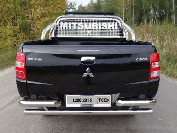 Защита кузова и заднего стекла (только для кузова) d 75х42 мм со светодиодной фарой ТСС Тюнинг Mitsubishi (Митсубиси) L200 (л)  5 KK,KL (2015-2019) 5 KK,KL дорестайлинг