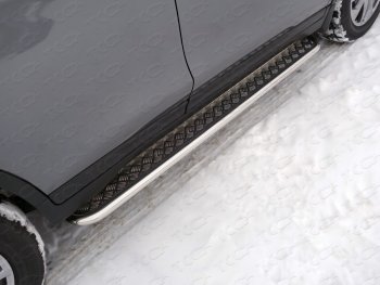 32 999 р. Пороги с площадкой 42,4 мм ТСС Тюнинг  Nissan X-trail  3 T32 (2013-2018) (серые)  с доставкой в г. Калуга. Увеличить фотографию 1